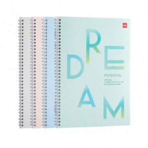 Caiet de birou DELI, carton, A4, spira, 60 file, dictando - asortat - ACOMI.ro