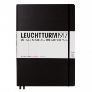 Caiet de birou LEUCHTTURM, A5, coperta rigida, punctat - negru - ACOMI.ro
