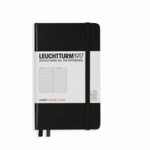 Caiet de birou LEUCHTTURM, A6, coperta rigida, punctat - negru - ACOMI.ro