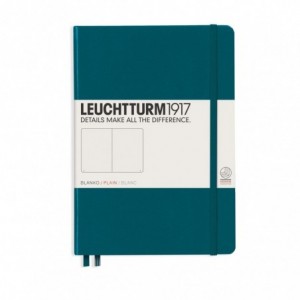 Caiet de birou LEUCHTTURM, A5, coperta rigida, velin - verde pacific - ACOMI.ro
