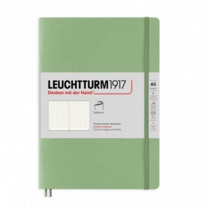 Caiet de birou LEUCHTTURM, A5, coperta flexibila, punctat - vernil pastel - ACOMI.ro