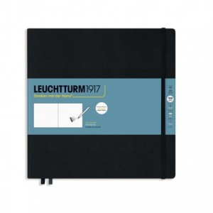 Caiet pentru schite LEUCHTTURM, A6, 225x225 mm, 150 g/mp, negru - ACOMI.ro