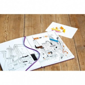 Caiet pentru schite LEUCHTTURM, A6, 225x225 mm, 150 g/mp, negru - ACOMI.ro