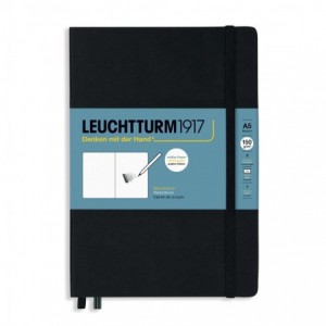 Caiet pentru schite LEUCHTTURM, A5, 150 g/mp, negru - ACOMI.ro