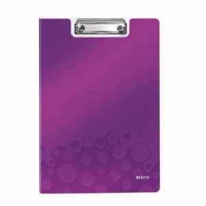 Clipboard dublu A4 mov-metalizat, plastifiat PVC, LEITZ Wow