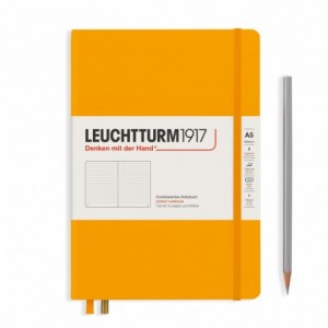 Caiet de birou LEUCHTTURM, A5, coperta rigida, punctat - galben mustar - ACOMI.ro