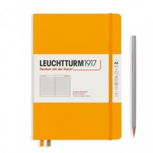 Caiet de birou LEUCHTTURM, A5, coperta rigida, dictando - galben mustar - ACOMI.ro