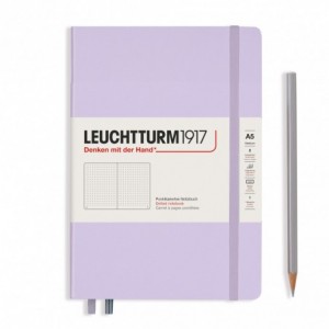 Caiet de birou LEUCHTTURM, A5, coperta rigida, punctat - lila - ACOMI.ro