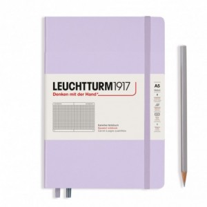Caiet de birou LEUCHTTURM, A5, coperta rigida, matematica - lila - ACOMI.ro