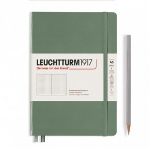 Caiet de birou LEUCHTTURM, A5, coperta rigida, punctat - olive - ACOMI.ro