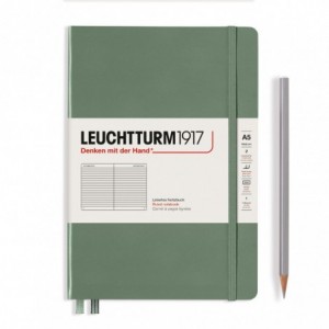 Caiet de birou LEUCHTTURM, A5, coperta rigida, dictando - olive - ACOMI.ro
