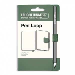 Suport adeziv instrumente scris LEUCHTTURM Pen Loop, banda elastica, 4 x 4 cm, olive - ACOMI.ro