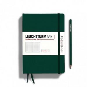 Caiet de birou LEUCHTTURM, A5, coperta rigida, punctat - verde padure - ACOMI.ro