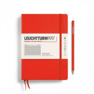 Caiet de birou LEUCHTTURM, A5, coperta rigida, matematica - portocaliu inchis lobster - ACOMI.ro