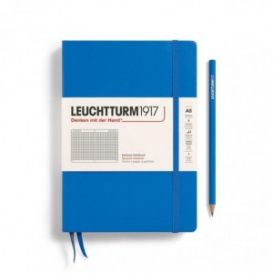 Caiet de birou LEUCHTTURM, A5, coperta rigida, matematica - albastru ciel - ACOMI.ro