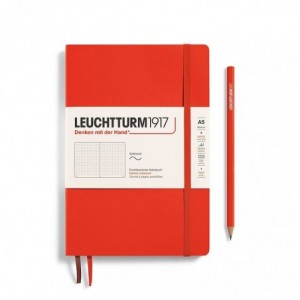 Caiet de birou LEUCHTTURM, A5, coperta flexibila, punctat - portocaliu inchis lobster - ACOMI.ro