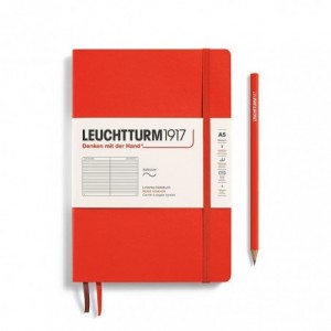 Caiet de birou LEUCHTTURM, A5, coperta flexibila, dictando - portocaliu inchis lobster - ACOMI.ro