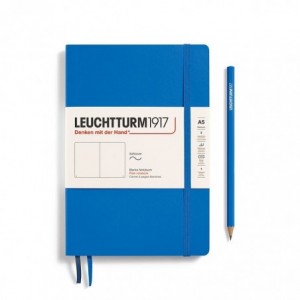 Caiet de birou LEUCHTTURM, A5, coperta flexibila, velin - albastru ciel - ACOMI.ro