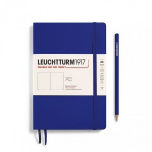 Caiet de birou LEUCHTTURM, A5, coperta flexibila, velin - albastru cerneala - ACOMI.ro