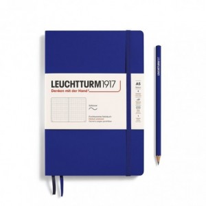 Caiet de birou LEUCHTTURM, A5, coperta flexibila, punctat - albastru cerneala - ACOMI.ro