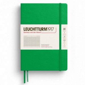 Caiet de birou LEUCHTTURM, A5, coperta rigida, matematica - verde primavaratic - ACOMI.ro