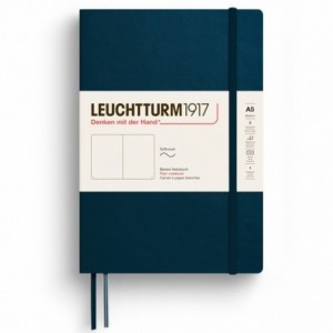 Caiet de birou LEUCHTTURM, A5, coperta flexibila, velin - albastru marin - ACOMI.ro