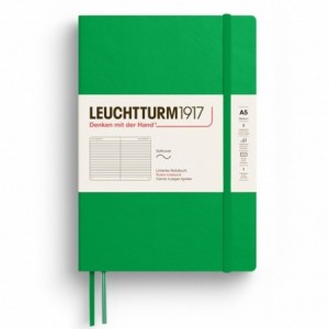Caiet de birou LEUCHTTURM, A5, coperta flexibila, dictando - verde primavaratic - ACOMI.ro