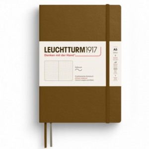 Caiet de birou LEUCHTTURM, A5, coperta flexibila, punctat - maro scortisoara - ACOMI.ro