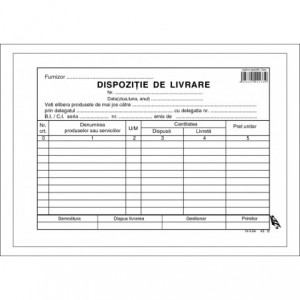 Dispozitie de livrare, autocopiativ, A5, 2 exemplare, 50 seturi/carnet - ACOMI.ro