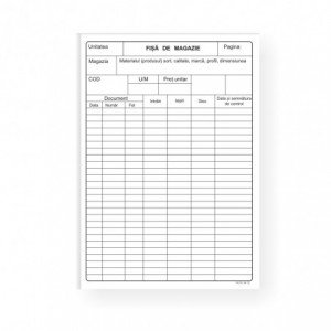 Fisa magazie, A5, carton 200 g/mp, tipar fata-verso - ACOMI.ro