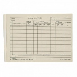 Lista inventar cu 11 coloane orizontale, A4, 100 file, tipar fata - ACOMI.ro