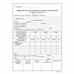 Ordin de deplasare in strainatate, A5, 100 file, tipar fata - ACOMI.ro