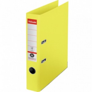 Biblioraft plastifiat din carton reciclat, 5 cm, galben, A4, ESSELTE No.1 - ACOMI.ro