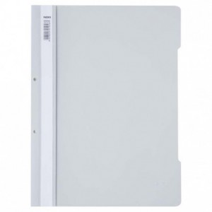 Dosar plastic cu sina si perforatii, gri, NOKI - ACOMI.ro