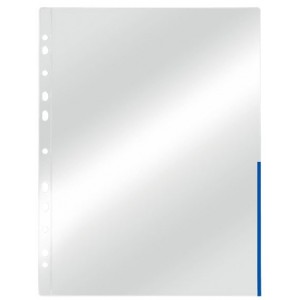 Folie protectie A4, 105 mic, 1 bucata, margine albastra, ESSELTE - ACOMI.ro