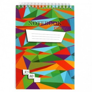 Blocnotes cu spira, A5, dictando, 80 file, EVO - ACOMI.ro