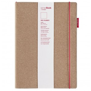 Caiet de birou SenseBook, coperta piele vitel, format L, cu elastic, dictando - ACOMI.ro