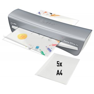 Laminator A4, 80-125 mic, gri, LEITZ iLAM Home Office - ACOMI.ro