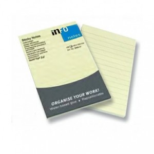 Notes adeziv liniat, 100x150 mm, galben, 100 file, INFO NOTES - ACOMI.ro