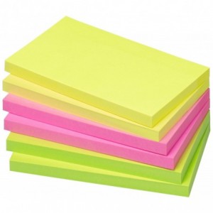 Notes adeziv 75x125 mm, neon asortat, 80 file, INFO NOTES - ACOMI.ro