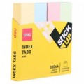 Index adeziv hartie 19x76 mm, 4 culori pastel x 100 file, DELI