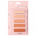 Index adeziv plastic 12x44 mm, 5 culori roz x 20 file, rigla, DELI NUSIGN