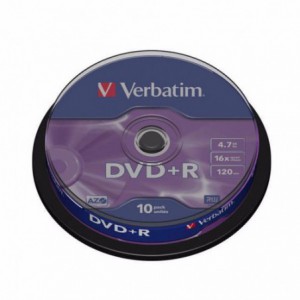 DVD+R Verbatim, 16x, 4.7 GB - Matt Silver, 10buc/bulk VER43498