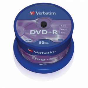 DVD+R Verbatim, 16x, 4.7 GB - Matt Silver, 50buc/bulk VER43550