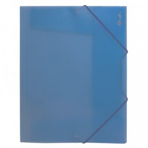 Mapa plastic rigid A4, transparent albastru, cu elastic pe colturi Willgo - ACOMI.ro