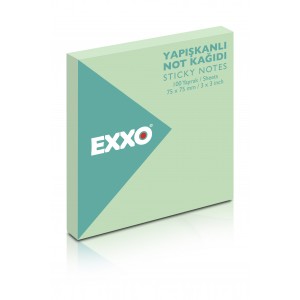 Notes autoadeziv 75x75mm, 100 file, verde pastel, EXXO - ACOMI.ro