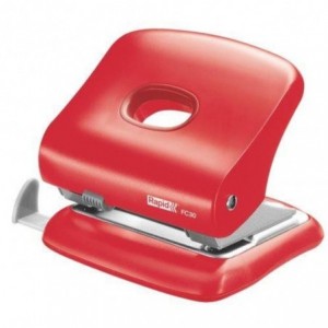 Perforator plastic rosu deschis, 30 coli, RAPID FC30 - ACOMI.ro